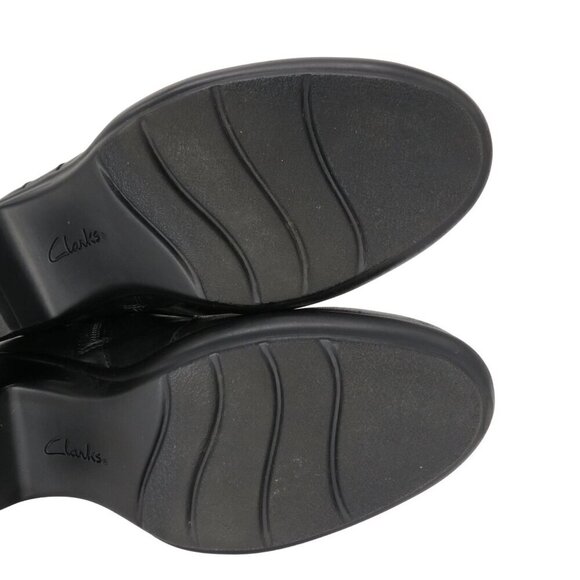 CLARKS Women's Black Suede & Smooth Leather Buckle Ankle Booties Size 9M - Picture 8 of 11